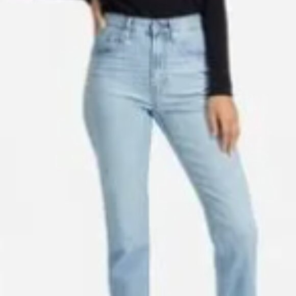 NWT Everlane High Waist Straight Original Cheeky Light Wash Denim Jeans Sz 27 - Picture 2 of 11